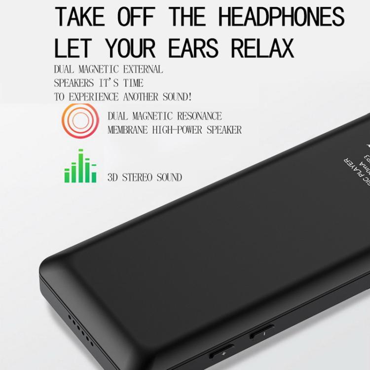 Reproductor de música MP3 Escuchar música Grabar por voz Leer libros electrónicos Radio portátil Bluetooth, 4GB, 8GB, 16GB, 32GB, 64GB