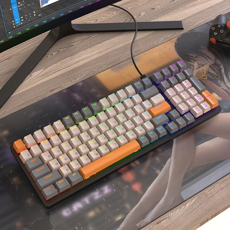 Teclado mecánico ruso FREE WOLF K3 con cable de 1,5 m para juegos., Micro-Light Hot-Swap Red Switch, Aqua Green Hot-Swap Blue Switch, Welding Switch Aqua Green Red Switch, Welding Switch Bee Red Switch, Welding Switch Micro-Light Red Switch            ...