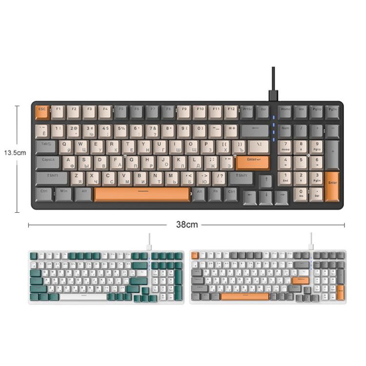Teclado mecánico ruso FREE WOLF K3 con cable de 1,5 m para juegos., Micro-Light Hot-Swap Red Switch, Aqua Green Hot-Swap Blue Switch, Welding Switch Aqua Green Red Switch, Welding Switch Bee Red Switch, Welding Switch Micro-Light Red Switch            ...