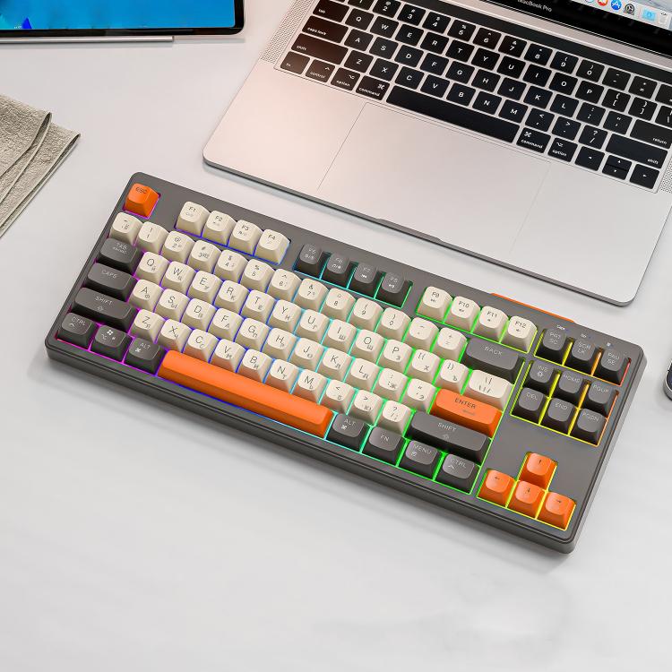 Teclado mecánico inalámbrico Bluetooth de modo dual FREE WOLF M87 Russian 2.4G