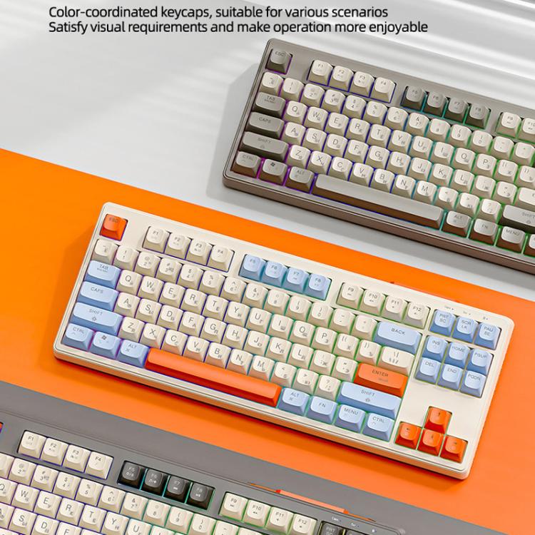 Teclado mecánico inalámbrico Bluetooth de modo dual FREE WOLF M87 Russian 2.4G