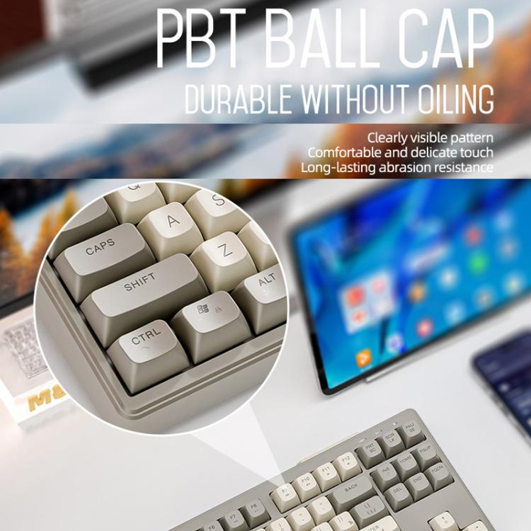 Teclado mecánico inalámbrico Bluetooth de modo dual FREE WOLF M87 Russian 2.4G