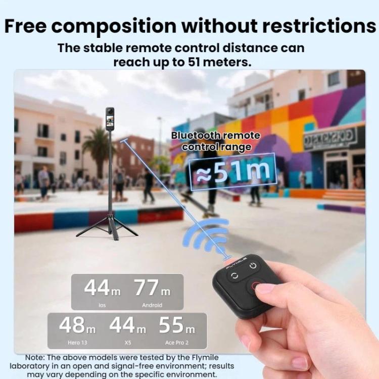 Controlador Bluetooth inteligente Flymile de 51 m para cámaras de acción