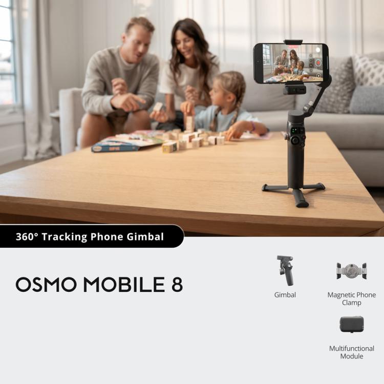 Estabilizador para teléfono Osmo Mobile 8 original con módulo multifuncional de seguimiento de 360 grados., With Multifunctional Module