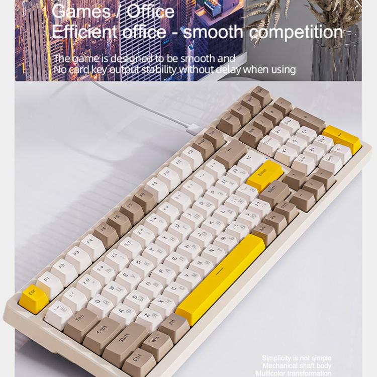 Teclado mecánico ruso ZIYOULANG K3 MAX con estructura de juntas de intercambio en caliente y cable de 1,5 m para juegos.