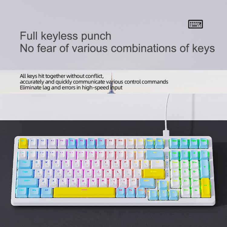 Teclado mecánico ruso ZIYOULANG K3 MAX con estructura de juntas de intercambio en caliente y cable de 1,5 m para juegos.