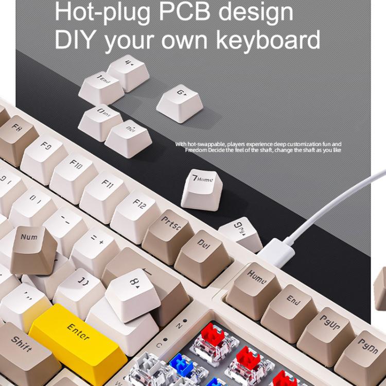 Teclado mecánico ruso ZIYOULANG K3 MAX con estructura de juntas de intercambio en caliente y cable de 1,5 m para juegos.