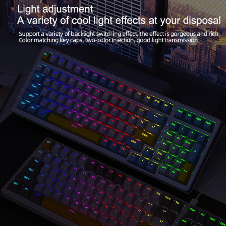 Teclado mecánico ruso ZIYOULANG K3 MAX con estructura de juntas de intercambio en caliente y cable de 1,5 m para juegos.