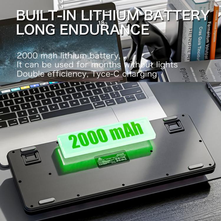 Teclado mecánico inalámbrico Bluetooth de modo dual FREE WOLF M75 para Rusia con teclas PBT degradadas y pantalla.