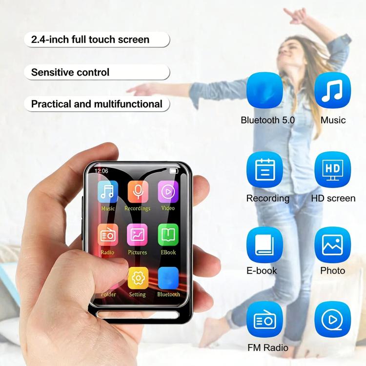 Reproductor de música portátil MP3 M6 Bluetooth 5.0 con altavoz, radio FM y lector de libros electrónicos, 4GB, 8GB, 16GB, 32GB, 64GB
