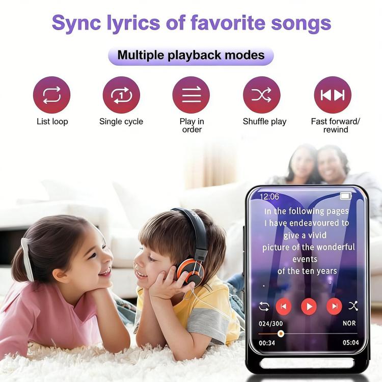 Reproductor de música portátil MP3 M6 Bluetooth 5.0 con altavoz, radio FM y lector de libros electrónicos, 4GB, 8GB, 16GB, 32GB, 64GB