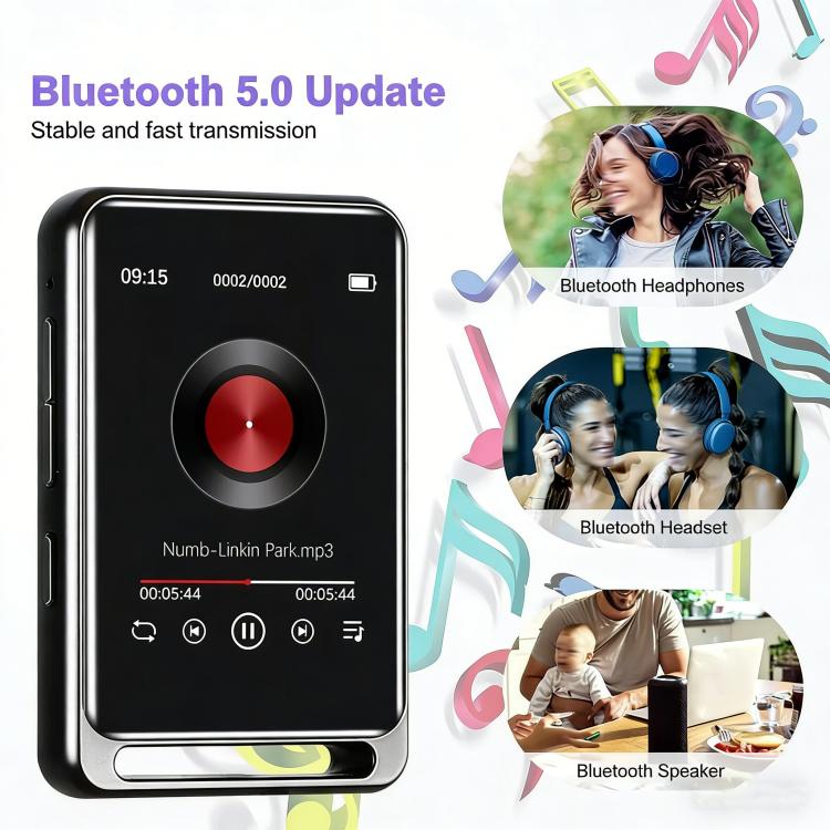 Reproductor de música portátil MP3 M6 Bluetooth 5.0 con altavoz, radio FM y lector de libros electrónicos, 4GB, 8GB, 16GB, 32GB, 64GB