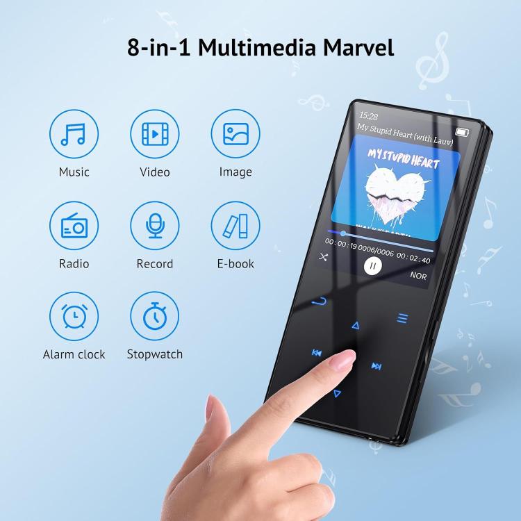 Reproductor de música MP3 Bluetooth M2 con radio FM y altavoz externo, 4GB, 8GB, 16GB, 32GB, 64GB