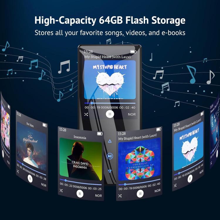 Reproductor de música MP3 Bluetooth M2 con radio FM y altavoz externo, 4GB, 8GB, 16GB, 32GB, 64GB