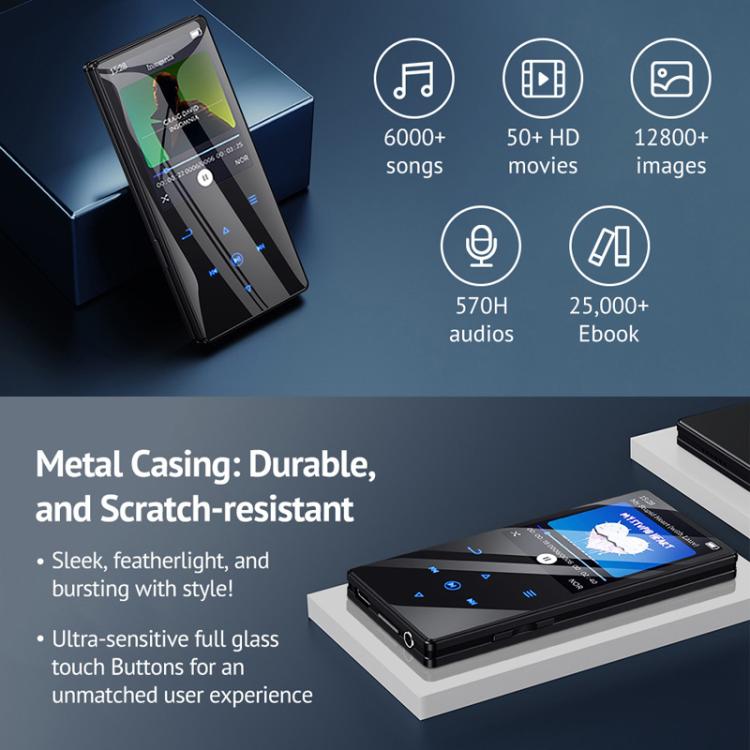 Reproductor de música MP3 Bluetooth M2 con radio FM y altavoz externo, 4GB, 8GB, 16GB, 32GB, 64GB