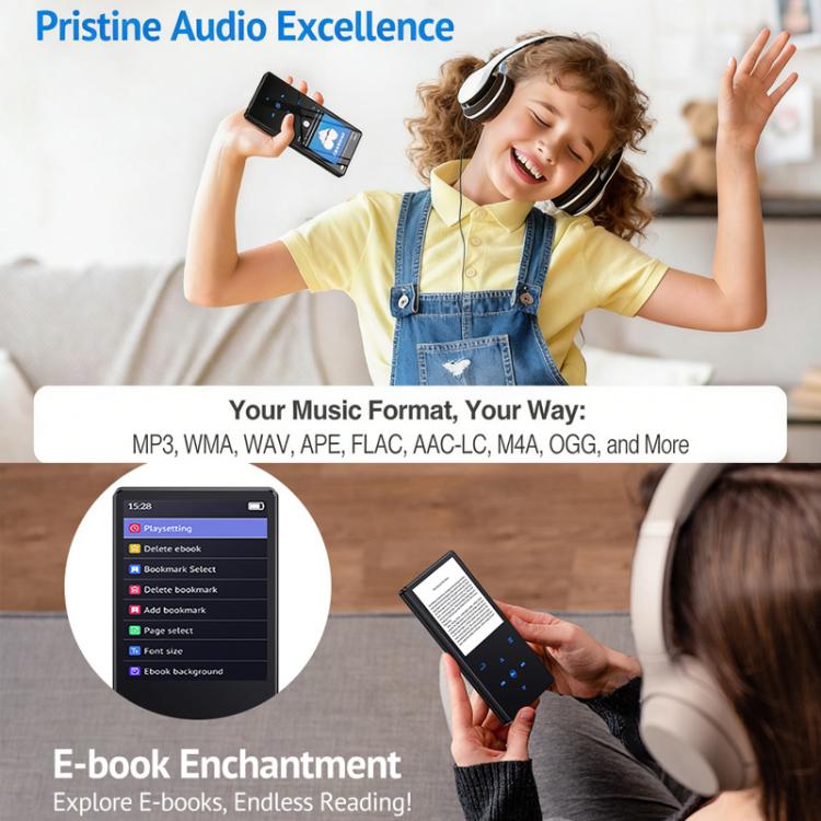 Reproductor de música MP3 Bluetooth M2 con radio FM y altavoz externo, 4GB, 8GB, 16GB, 32GB, 64GB