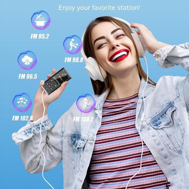 Altavoz musical A8 con ranura para tarjeta, Hi-Fi, MP3 sin pérdidas, pantalla táctil, Bluetooth, FM, reproductor de vídeo y lector de novelas., 4GB, 8GB, 16GB, 32GB, 64GB