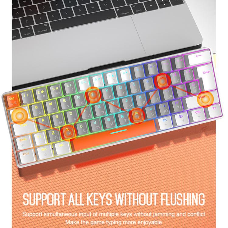 Teclado mecánico ruso ZIYOULANG T60 con cable de 1,5 m e iluminación para juegos., Microglow Blue Switch, Microglow Red Switch, Bee Blue Switch, Bee Red Switch, Blue Red Switch, Aqua Green Blue Switch, Chalk Blue Switch