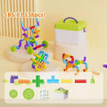 Juguetes de construcción de bloques de partículas grandes para niños, montaje de tuberías + caja de almacenamiento, 138pcs /Set, 178pcs /Set, 222pcs /Set