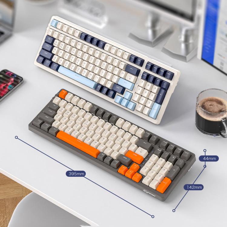 Teclado mecánico inalámbrico Bluetooth TRIMODE FREE WOLF K8 coreano con interruptores intercambiables en caliente para juegos.