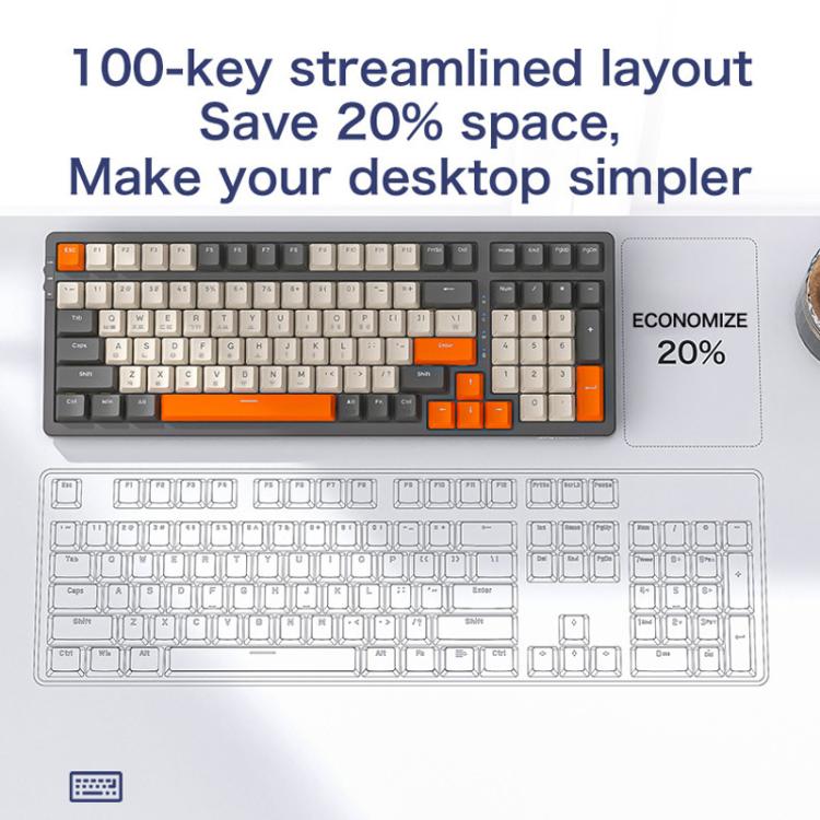 Teclado mecánico inalámbrico Bluetooth TRIMODE FREE WOLF K8 coreano con interruptores intercambiables en caliente para juegos.