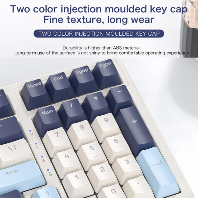 Teclado mecánico inalámbrico Bluetooth TRIMODE FREE WOLF K8 coreano con interruptores intercambiables en caliente para juegos.