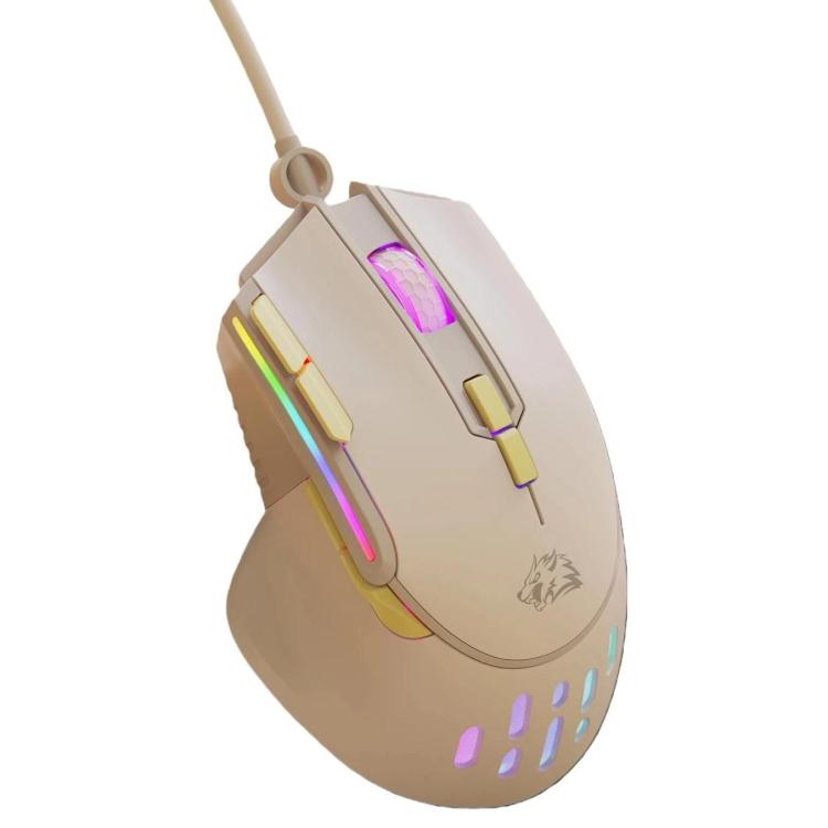 Ratón para juegos con cable ZIYOULANG M2 RGB iluminado, 1,6 m, 12800 DPI, programable con macros.