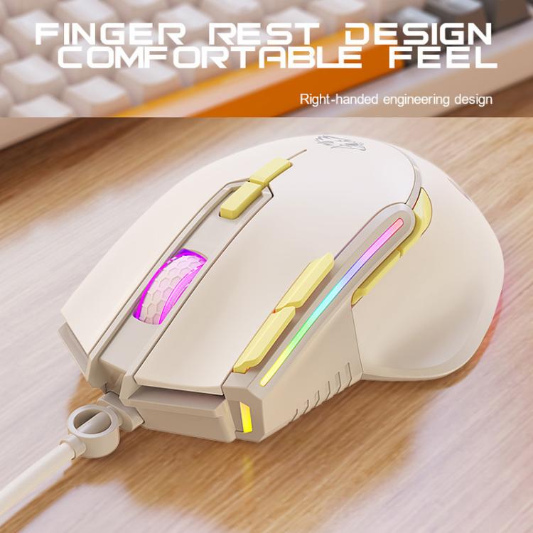 Ratón para juegos con cable ZIYOULANG M2 RGB iluminado, 1,6 m, 12800 DPI, programable con macros.