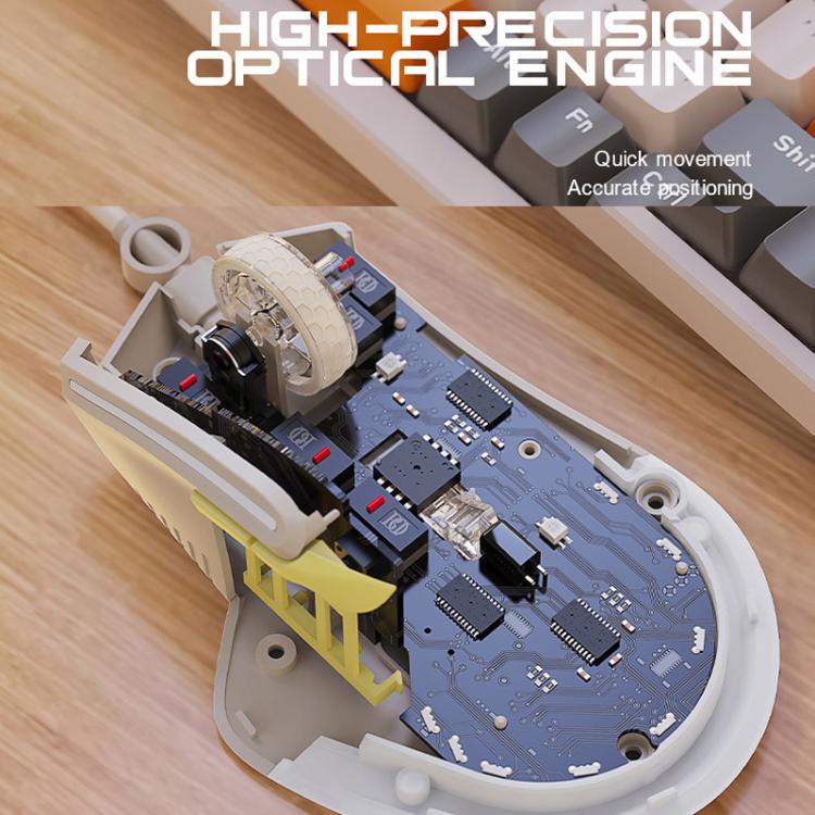 Ratón para juegos con cable ZIYOULANG M2 RGB iluminado, 1,6 m, 12800 DPI, programable con macros.
