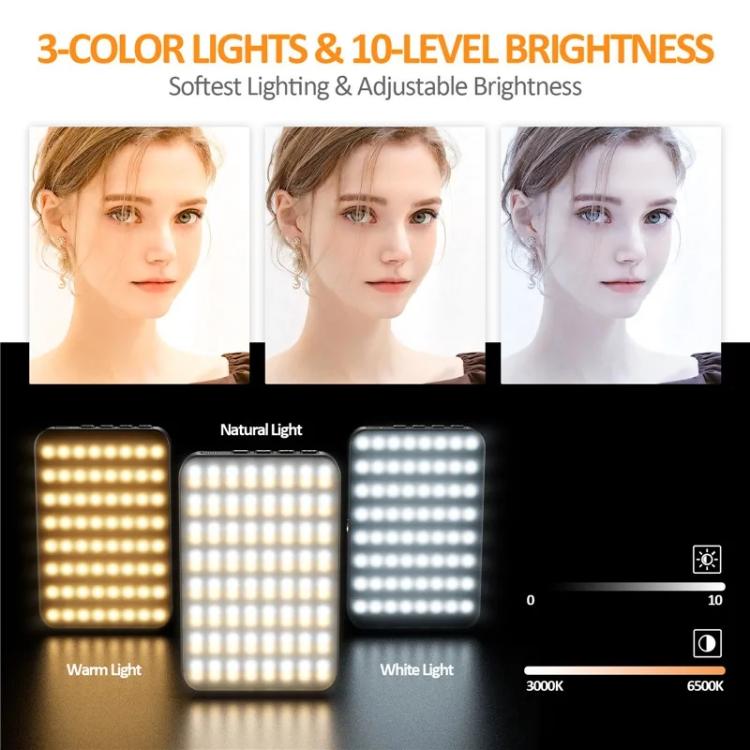 Luz LED magnética para selfies con 128 LEDs, luz de relleno LED para videoconferencias, transmisiones en vivo, cámaras, teléfonos y computadoras portátiles.