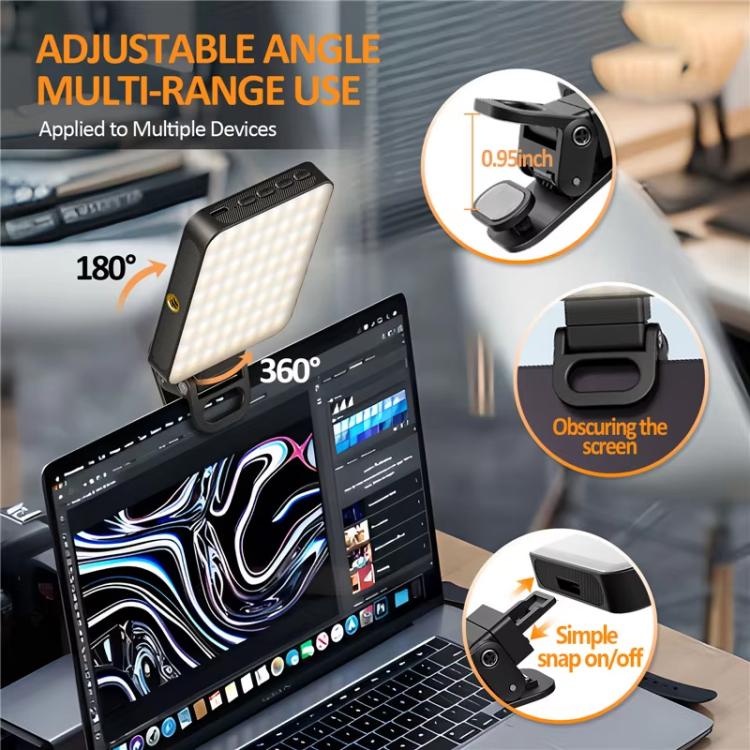 Luz LED magnética para selfies con 128 LEDs, luz de relleno LED para videoconferencias, transmisiones en vivo, cámaras, teléfonos y computadoras portátiles.