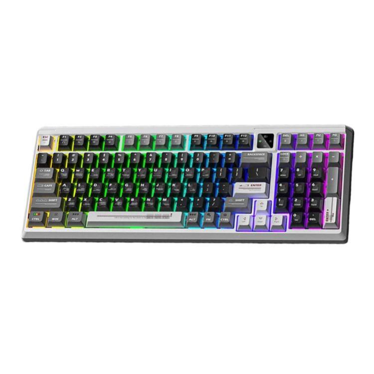 Teclado mecánico LANGTU T98 con Bluetooth, inalámbrico y con cable, triple modo, con teclas intercambiables en caliente y tecnología N-Key Rollover completa., Nitro Player Blue Switch 5000mAh, Nitro Player Red Switch 5000mAh                            ...