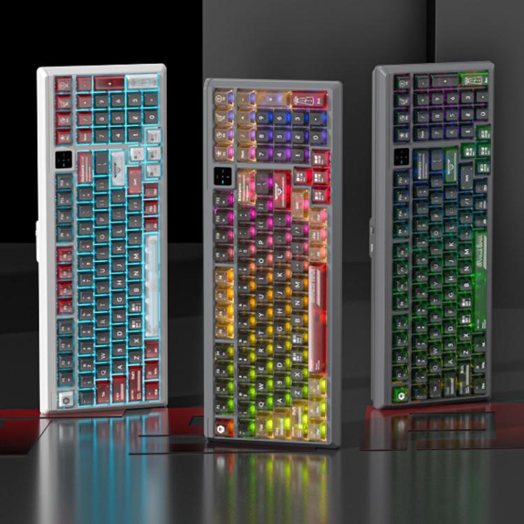 Teclado mecánico LANGTU T98 con Bluetooth, inalámbrico y con cable, triple modo, con teclas intercambiables en caliente y tecnología N-Key Rollover completa., Nitro Player Blue Switch 5000mAh, Nitro Player Red Switch 5000mAh                            ...