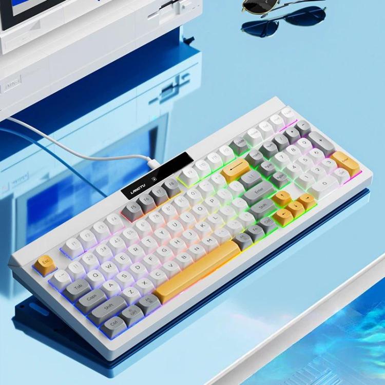 Teclado mecánico para juegos LANGTU L102 con cable de 1,5 m e iluminación RGB.