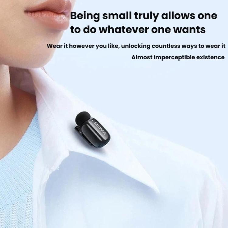 Micrófono de dedo BOYA Mini inalámbrico con clip de solapa para transmisión en vivo móvil y grabación con reducción de ruido., Type-C 1 To 1, Type-C 1 To 2+Charging Case, 8 Pin 1 To 1