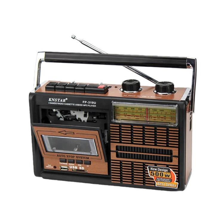 KNSTAR FP-319BT Radio portátil Bluetooth FM/AM/SW1-2 con reproductor de casetes de alto volumen con tarjeta insertable, EU