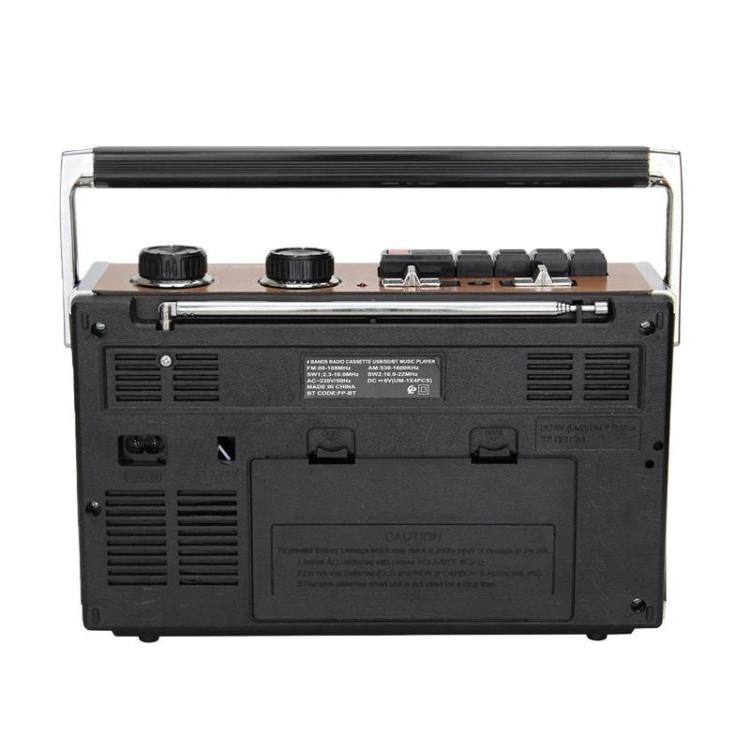 KNSTAR FP-319BT Radio portátil Bluetooth FM/AM/SW1-2 con reproductor de casetes de alto volumen con tarjeta insertable, EU