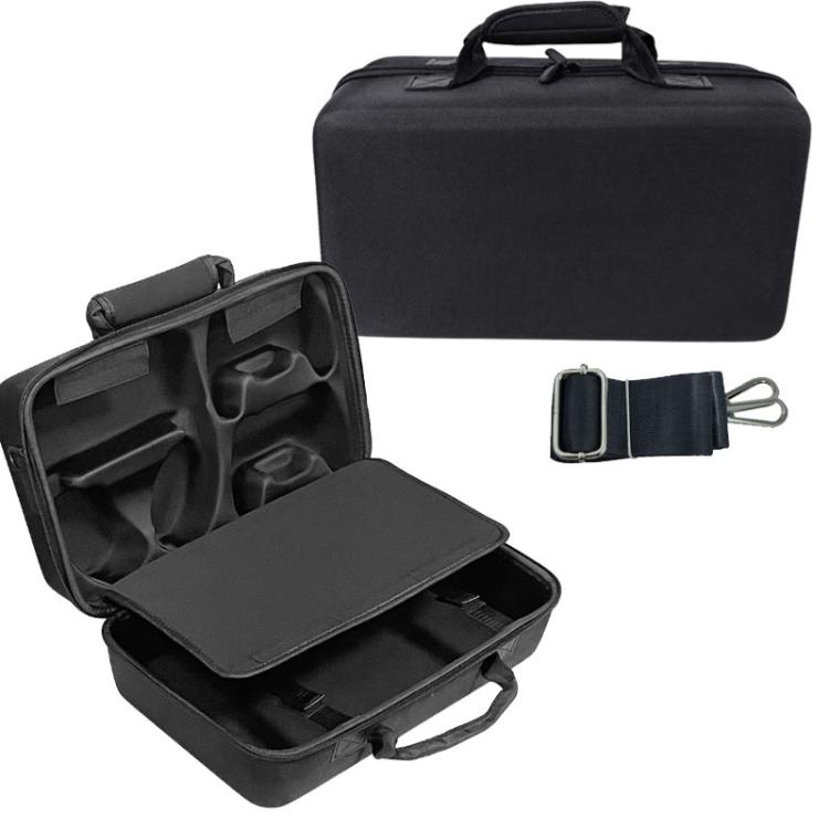 Funda de transporte para consola PS5 Slim y accesorios con compartimento para auriculares y bolsa de almacenamiento de doble capa.