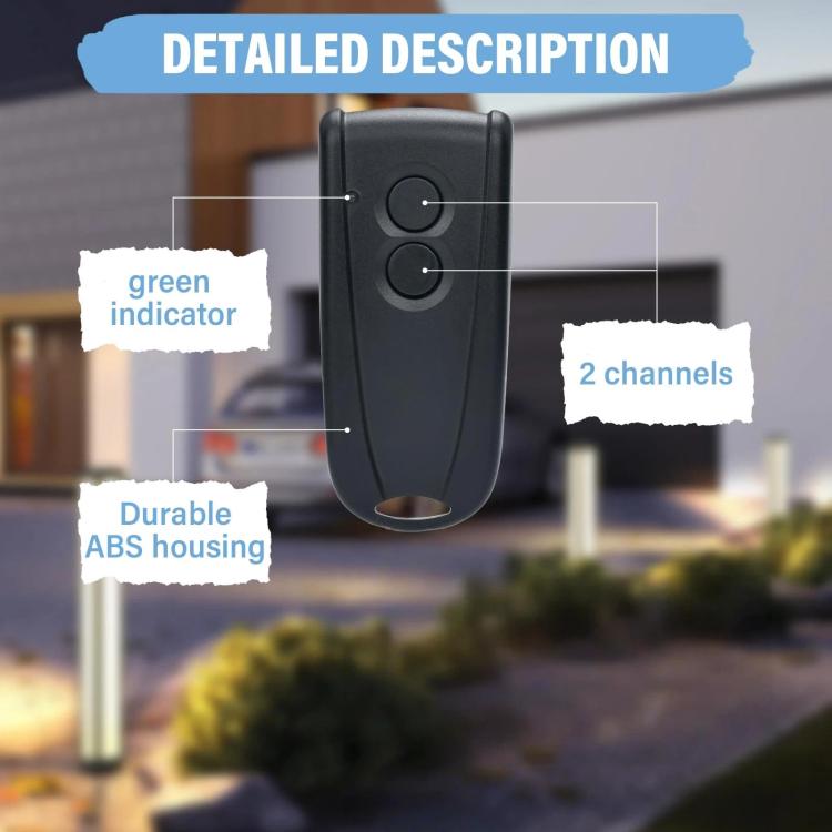 Control remoto inalámbrico de 2 botones para puerta de garaje EcoStar RSE2 / RSC2 de 433 MHz