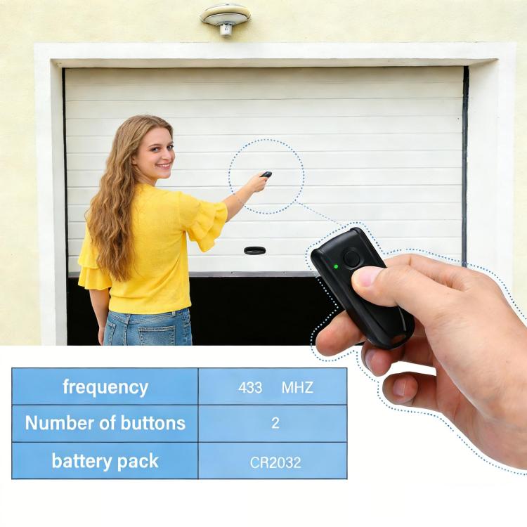 Control remoto inalámbrico de 2 botones para puerta de garaje EcoStar RSE2 / RSC2 de 433 MHz