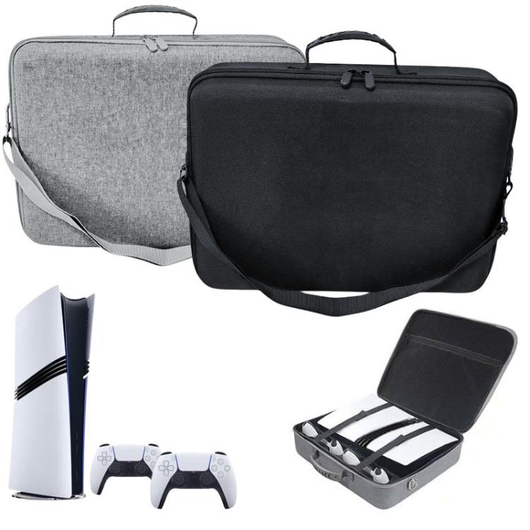 Funda de transporte rígida impermeable de una sola capa para PS5 Pro con correa ajustable para el hombro.