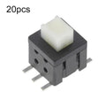20 unidades de interruptor táctil de 5,8 x 5,8 mm con cabeza plana, doble fila y botón de encendido de 6 pines., Latching, Non-Latching