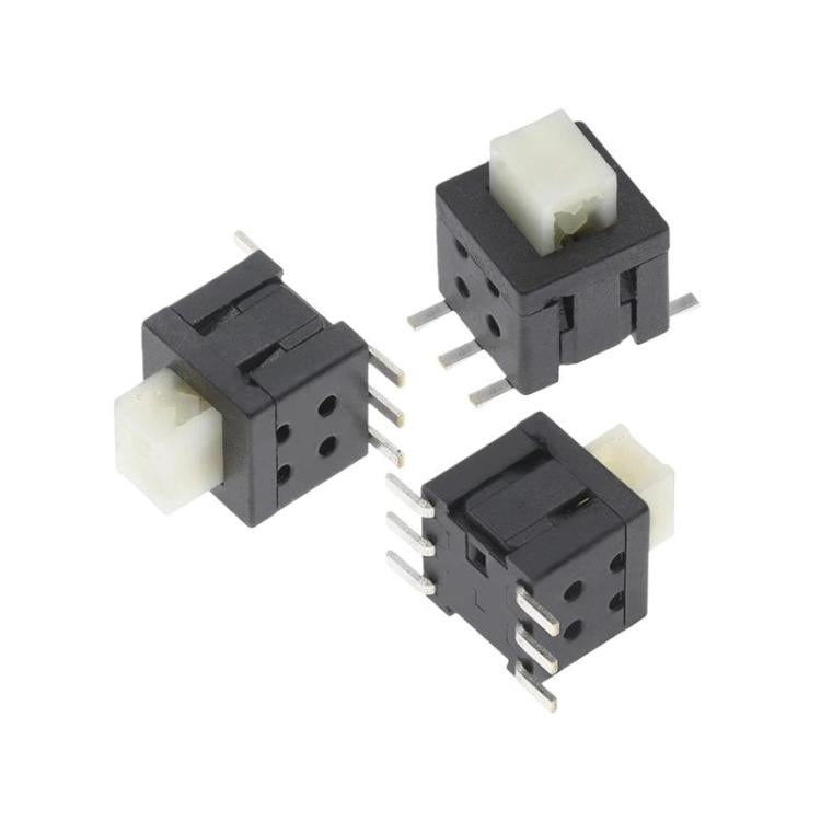20 unidades de interruptor táctil de 5,8 x 5,8 mm con cabeza plana, doble fila y botón de encendido de 6 pines., Latching, Non-Latching
