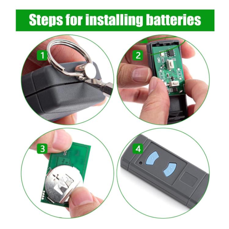 Control remoto inalámbrico para puerta de garaje HORMANN HSE2 / HSE4 de 868 MHz (copia), 2-Button 868MHZ