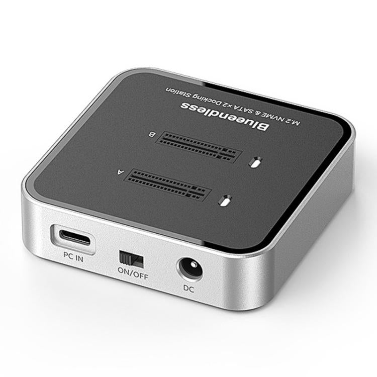 Carcasa para unidades SSD NVMe/SATA de doble bahía M.2 Blueendless SD09, US Plug, EU Plug, UK Plug
