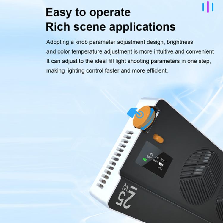 Luz de relleno para exteriores Mamen de 25 W, RGB a todo color, para cámaras y transmisiones en vivo., 25R