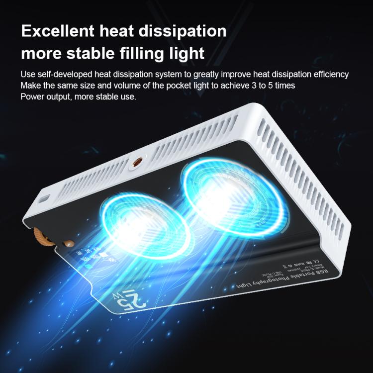 Luz de relleno para exteriores Mamen de 25 W, RGB a todo color, para cámaras y transmisiones en vivo., 25R