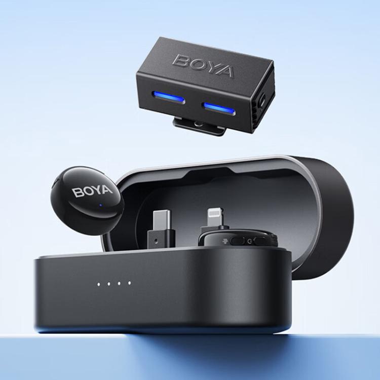 Micrófono de solapa inalámbrico con botón, reducción de ruido por IA y calidad de sonido Hi-Fi. Micrófono para transmisiones en vivo desde dispositivos móviles., BOYA LINK3-02 Type-C, BOYA LINK3-01 Type-C+8 Pin