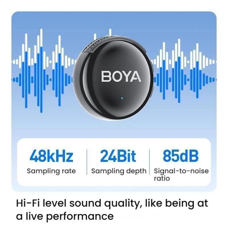 Micrófono de solapa inalámbrico con botón, reducción de ruido por IA y calidad de sonido Hi-Fi. Micrófono para transmisiones en vivo desde dispositivos móviles., BOYA LINK3-02 Type-C, BOYA LINK3-01 Type-C+8 Pin