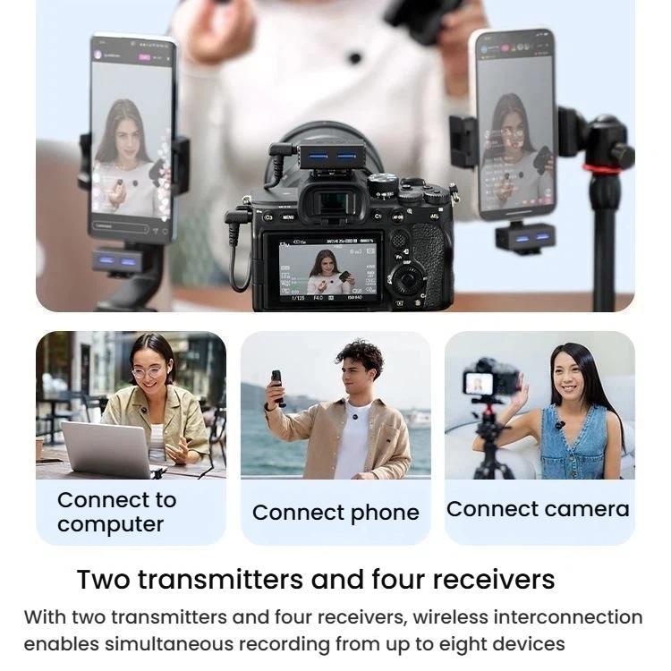 Micrófono de solapa inalámbrico con botón, reducción de ruido por IA y calidad de sonido Hi-Fi. Micrófono para transmisiones en vivo desde dispositivos móviles., BOYA LINK3-02 Type-C, BOYA LINK3-01 Type-C+8 Pin